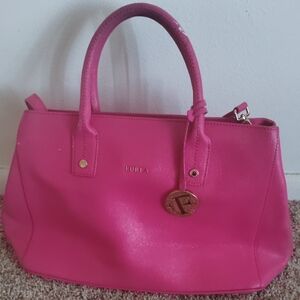 Furla Fuchsia Pink Leather Satchel